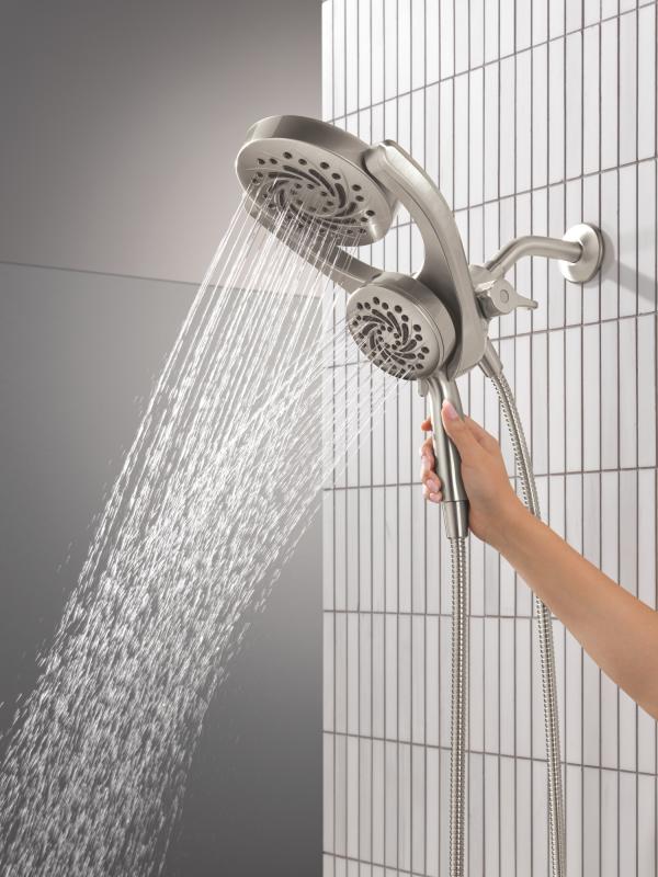 DELTA Universal Showering Components 5-Setting HydroRain with ProClean — Spotshield Brushed Nickel