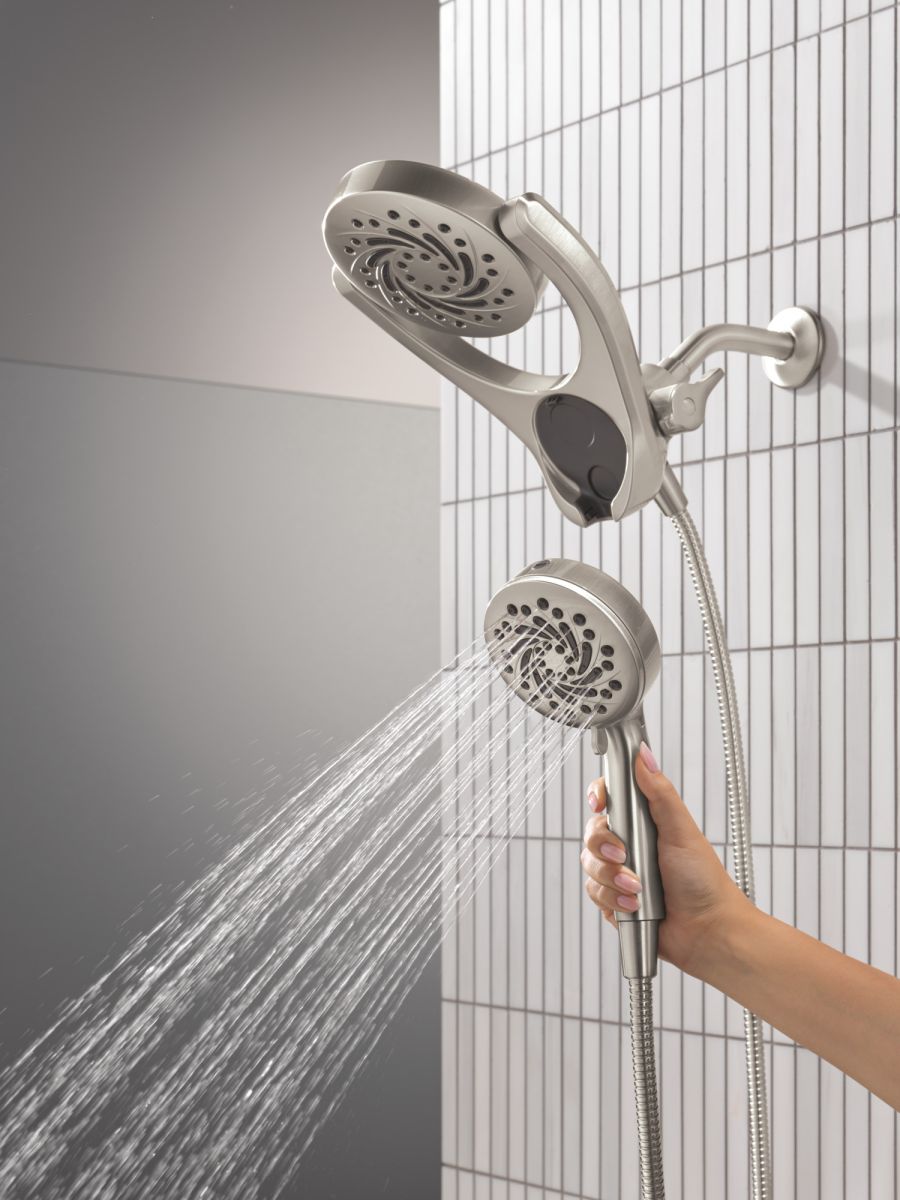 DELTA Universal Showering Components 5-Setting HydroRain with ProClean — Spotshield Brushed Nickel