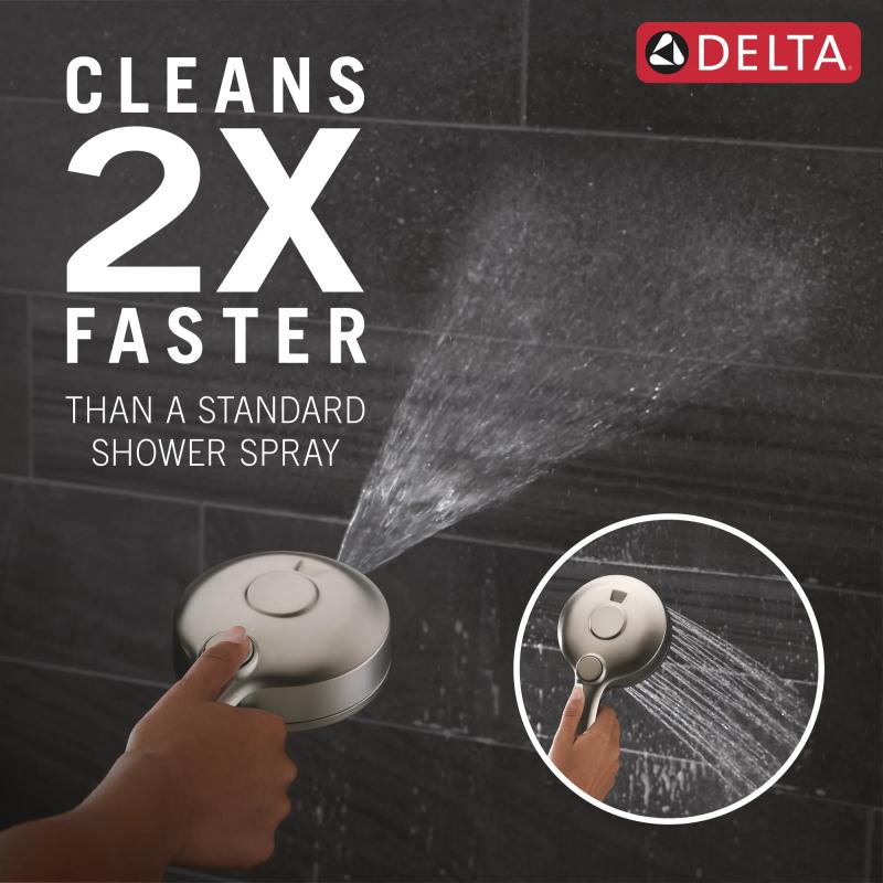 DELTA Universal Showering Components 5-Setting HydroRain with ProClean — Spotshield Brushed Nickel
