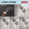 DELTA Universal Showering Components 5-Setting HydroRain with ProClean — Spotshield Brushed Nickel