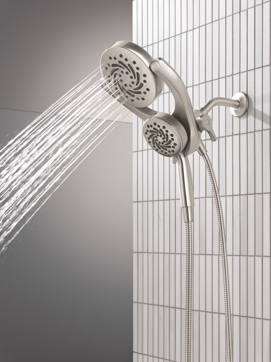 DELTA Universal Showering Components 5-Setting HydroRain with ProClean — Spotshield Brushed Nickel