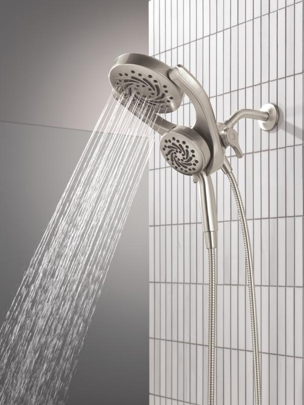 DELTA Universal Showering Components 5-Setting HydroRain with ProClean — Spotshield Brushed Nickel
