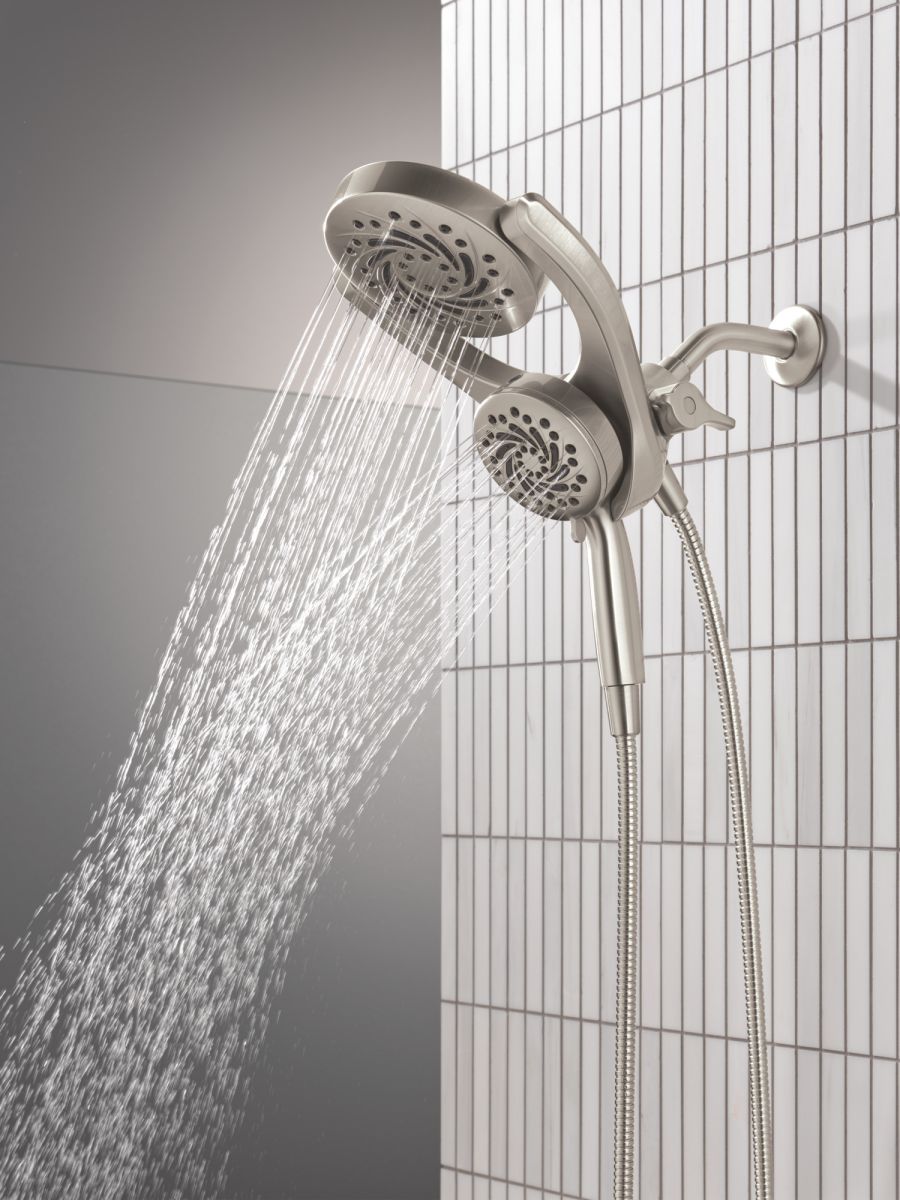 DELTA Universal Showering Components 5-Setting HydroRain with ProClean — Spotshield Brushed Nickel
