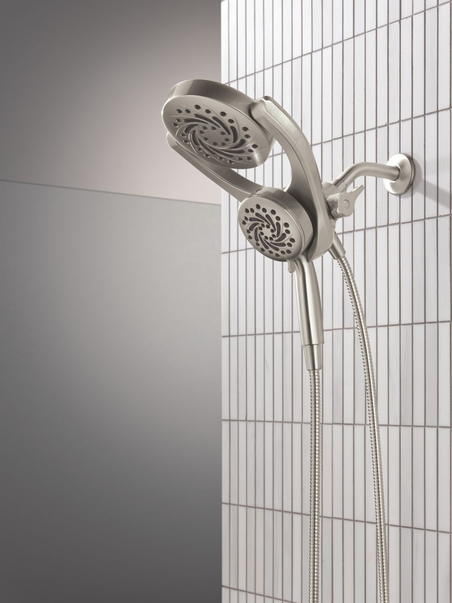 DELTA Universal Showering Components 5-Setting HydroRain with ProClean — Spotshield Brushed Nickel