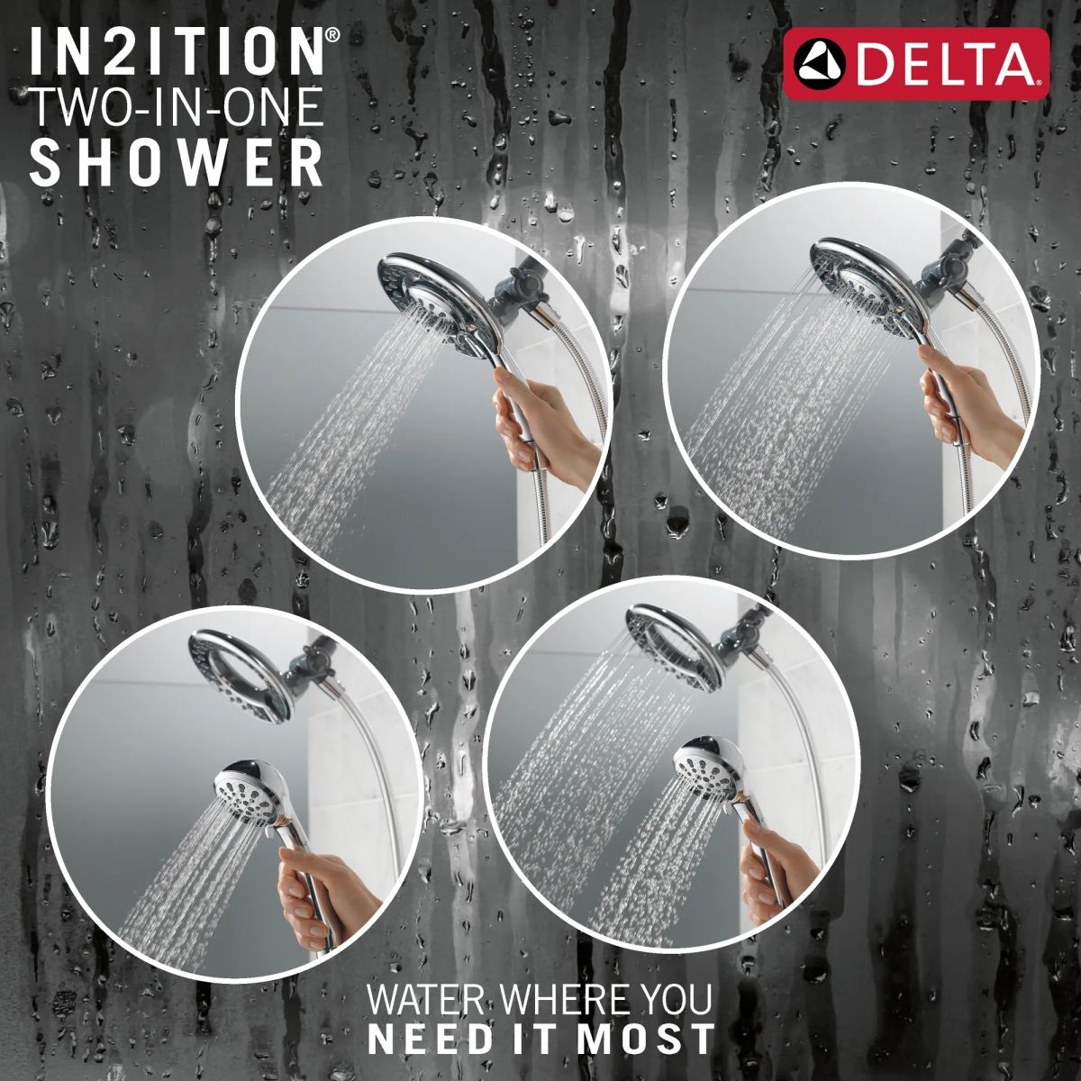 DELTA Universal Showering Components 4-Setting In2ition — Chrome