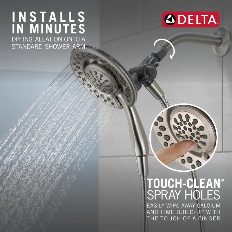 DELTA Universal Showering Components 4-Setting In2ition — Spotshield Brushed Nickel