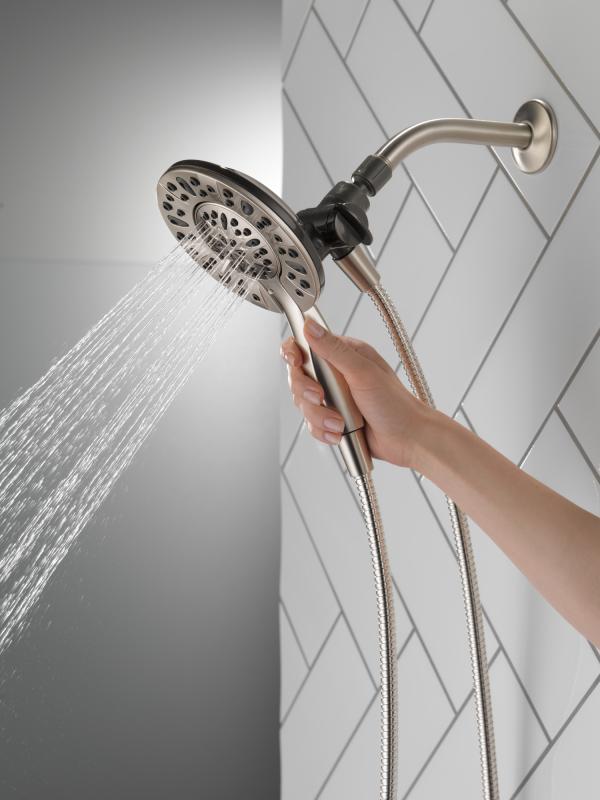 DELTA Universal Showering Components In2ition 4-Setting Two-in-One Shower — Spotshield Brushed Nickel