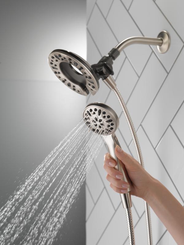 DELTA Universal Showering Components In2ition 4-Setting Two-in-One Shower — Spotshield Brushed Nickel