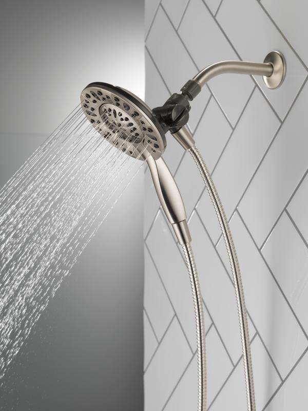 DELTA Universal Showering Components In2ition 4-Setting Two-in-One Shower — Spotshield Brushed Nickel