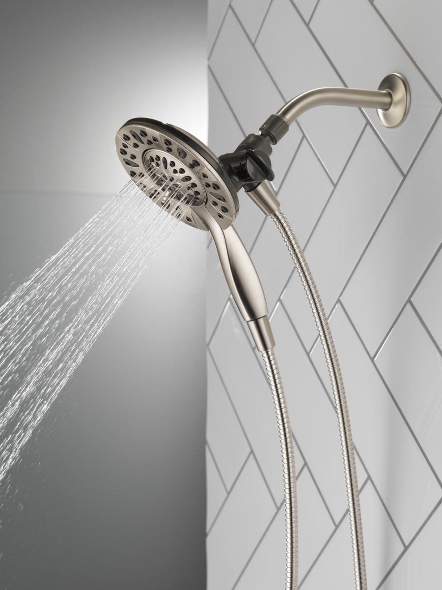 DELTA Universal Showering Components In2ition 4-Setting Two-in-One Shower — Spotshield Brushed Nickel