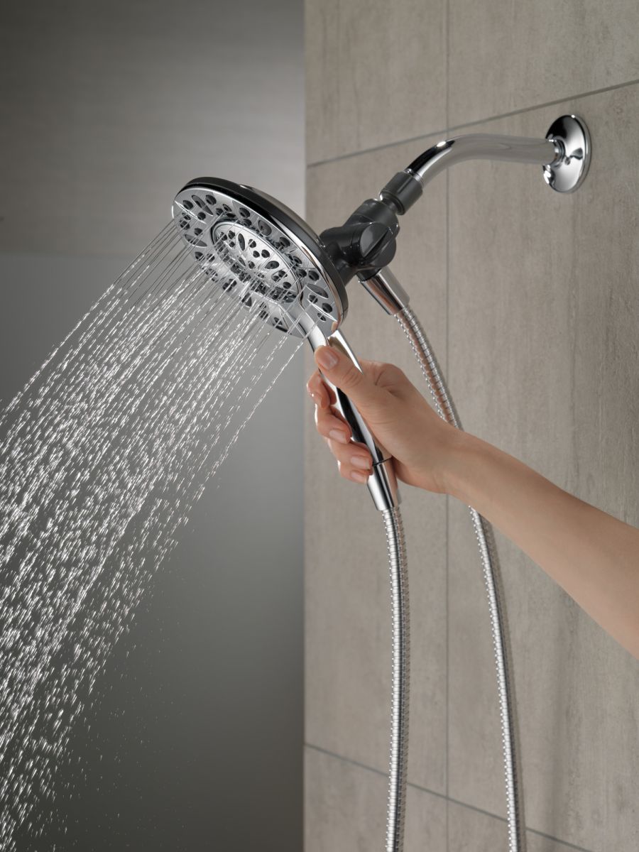 DELTA Universal Showering Components In2ition 4-Setting Two-in-One Shower — Chrome