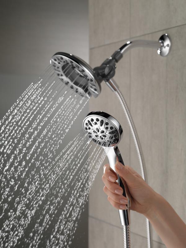 DELTA Universal Showering Components In2ition 4-Setting Two-in-One Shower — Chrome