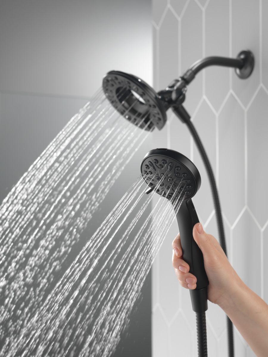 DELTA Universal Showering Components In2ition 4-Setting Two-in-One Shower — Matte Black