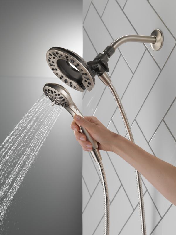 DELTA Universal Showering Components In2ition 4-Setting Two-in-One Shower — Satin Nickel