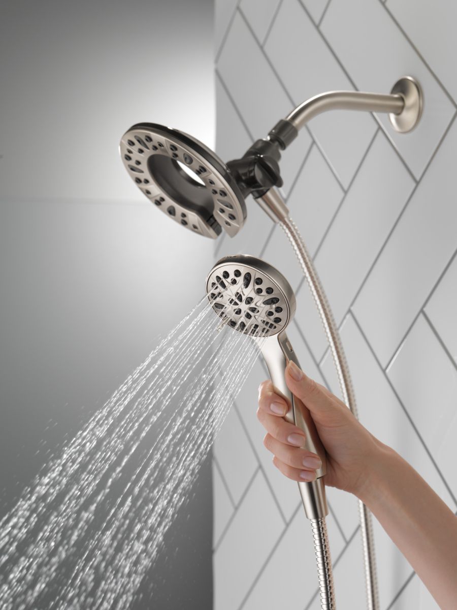 DELTA Universal Showering Components In2ition 4-Setting Two-in-One Shower — Satin Nickel