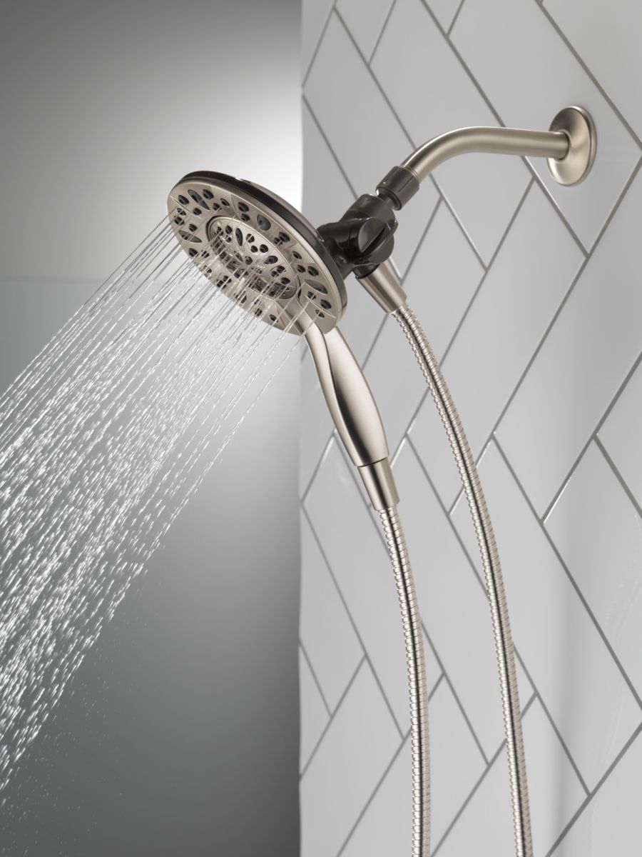 DELTA Universal Showering Components In2ition 4-Setting Two-in-One Shower — Satin Nickel