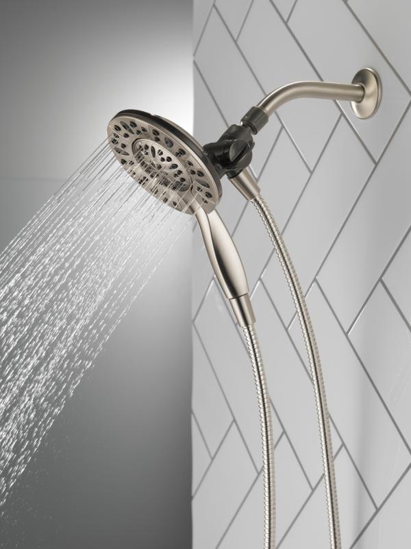 DELTA Universal Showering Components In2ition 4-Setting Two-in-One Shower — Satin Nickel