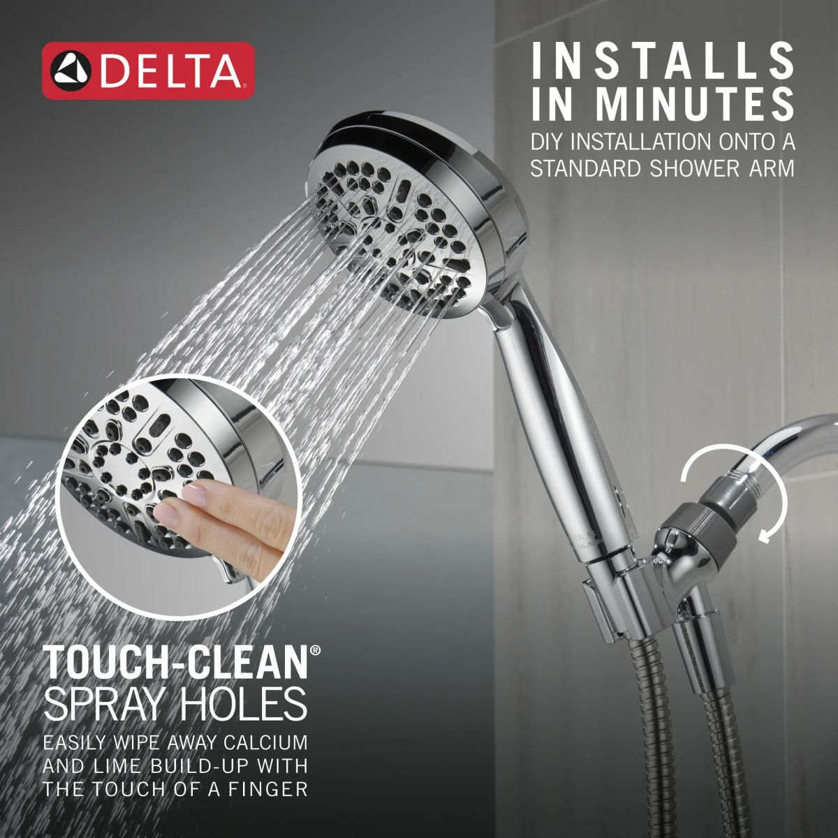 DELTA Universal Showering Components 5 Setting Hand Shower — Chrome