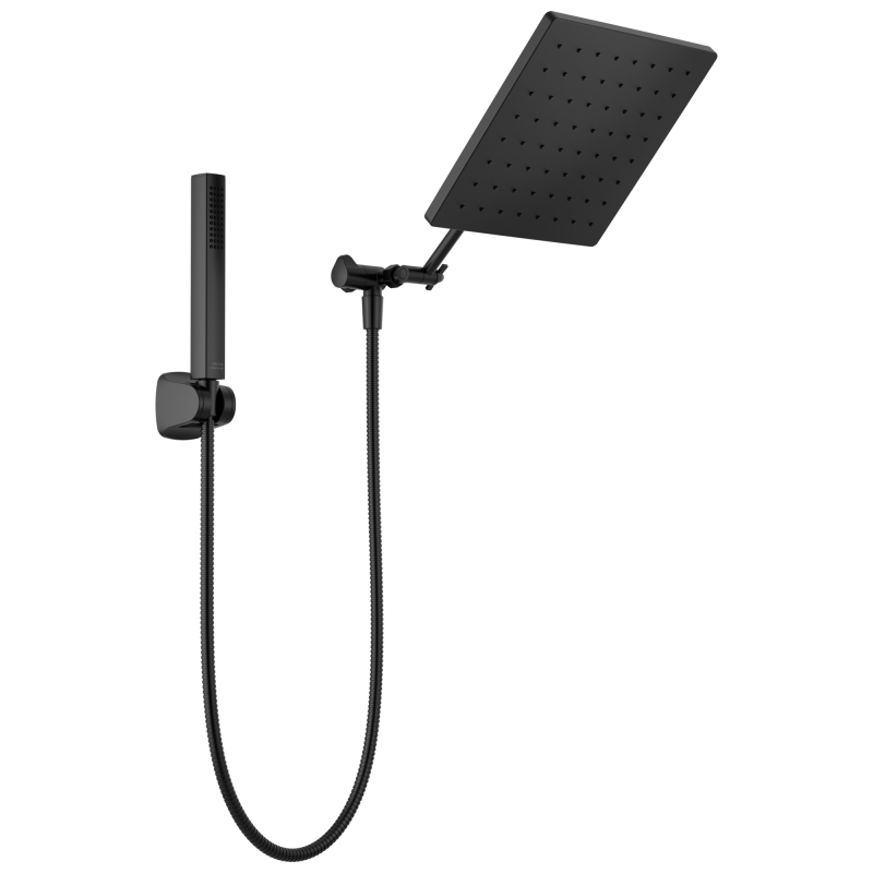 DELTA Universal Showering Components 10 inch Raincan Shower Head & Hand Held Combo with Adjustable Extension Arm — Matte Black