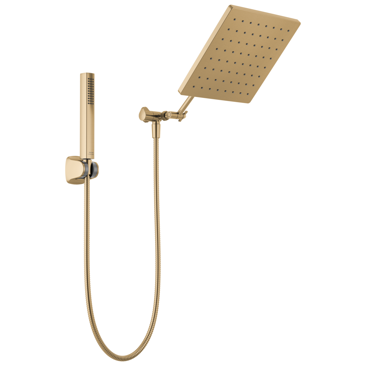DELTA Universal Showering Components 10 inch Raincan Shower Head & Hand Held Combo with Adjustable Extension Arm — Champagne Bronze
