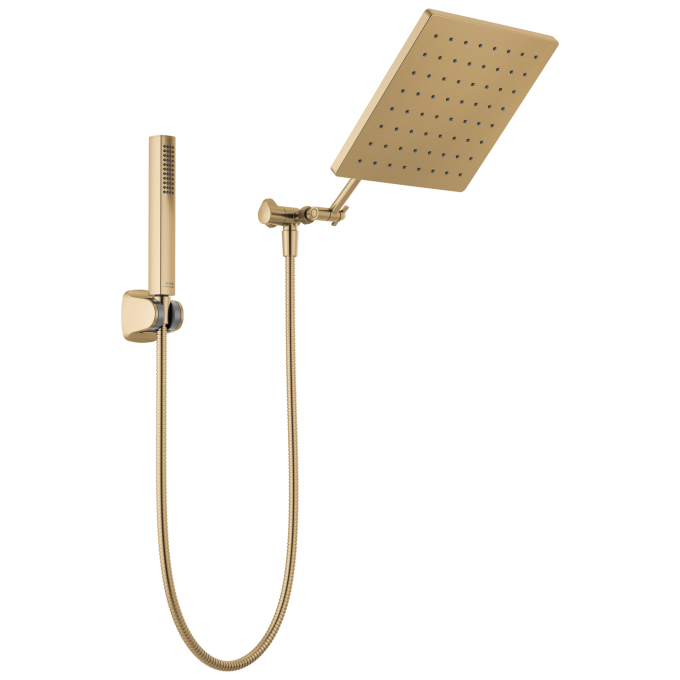 DELTA Universal Showering Components 10 inch Raincan Shower Head & Hand Held Combo with Adjustable Extension Arm — Champagne Bronze