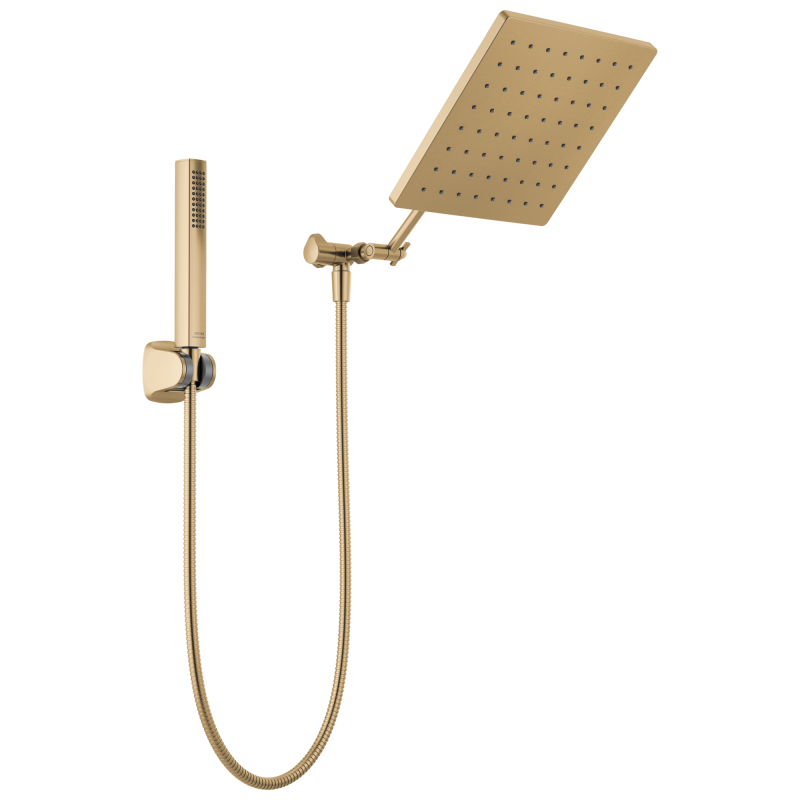 DELTA Universal Showering Components 10 inch Raincan Shower Head & Hand Held Combo with Adjustable Extension Arm — Champagne Bronze