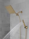 DELTA Universal Showering Components 10 inch Raincan Shower Head & Hand Held Combo with Adjustable Extension Arm — Champagne Bronze