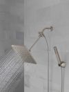 DELTA Universal Showering Components 10 inch Raincan Shower Head & Hand Held Combo with Adjustable Extension Arm — Spotshield Brushed Nickel