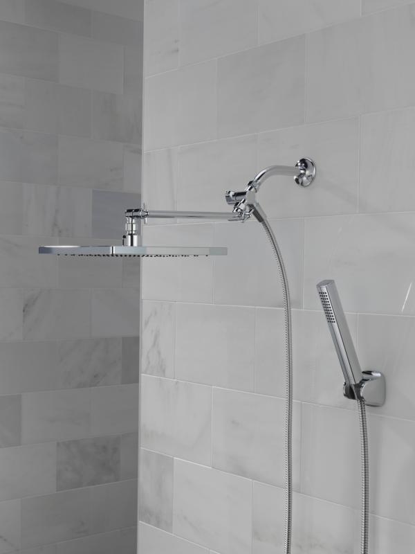 DELTA Universal Showering Components 10 inch Raincan Shower Head & Hand Held Combo with Adjustable Extension Arm — Chrome