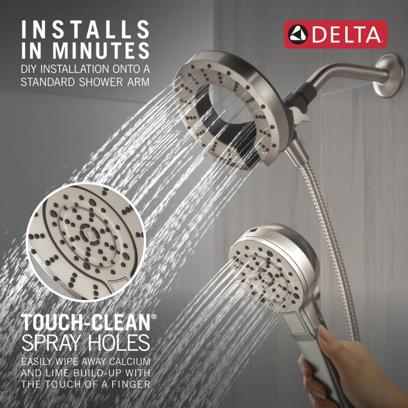DELTA Universal Showering Components 5-Setting In2ition with ProClean — Spotshield Brushed Nickel