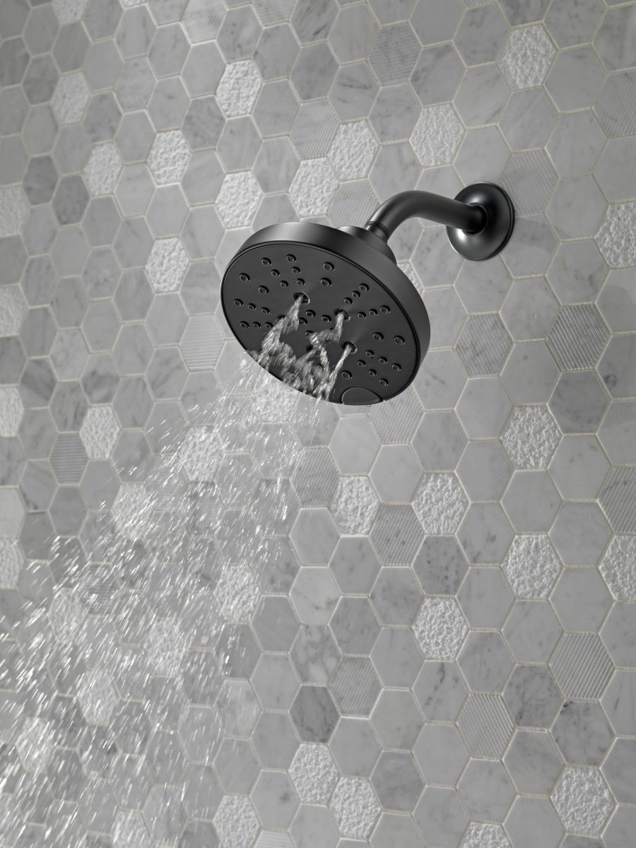 DELTA Universal Showering Components H2Okinetic 5-Setting Shower Head — Matte Black