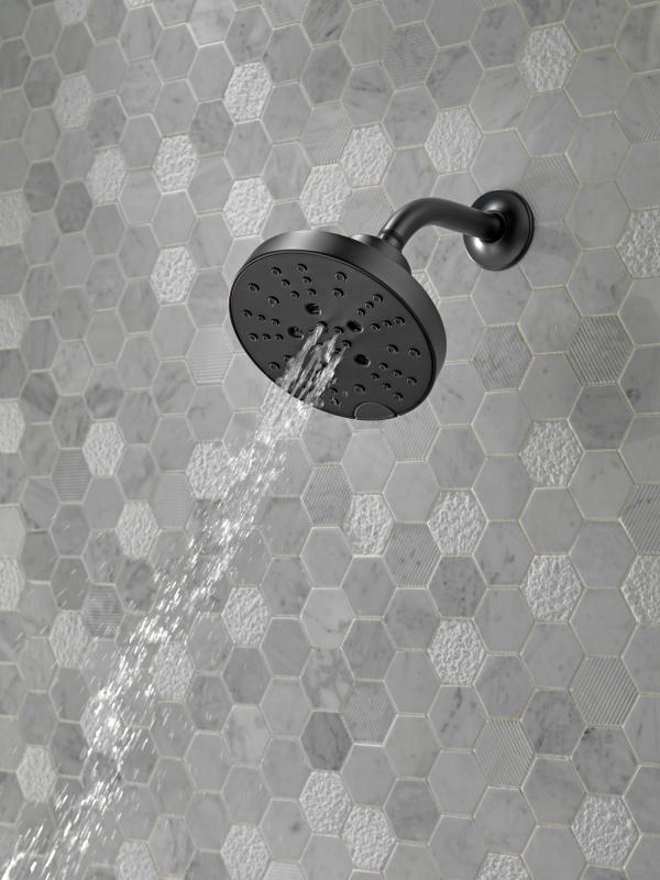 DELTA Universal Showering Components H2Okinetic 5-Setting Shower Head — Matte Black