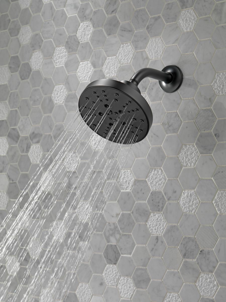 DELTA Universal Showering Components H2Okinetic 5-Setting Shower Head — Matte Black
