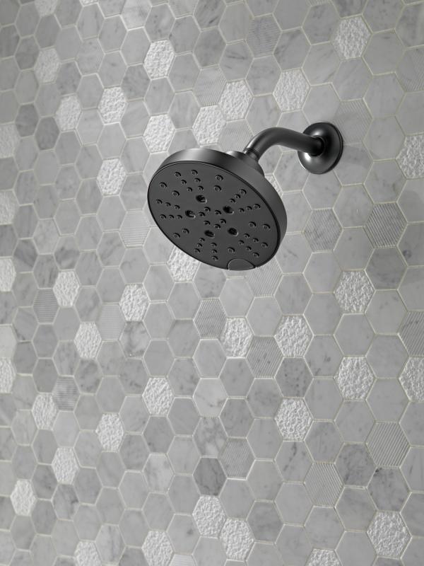 DELTA Universal Showering Components H2Okinetic 5-Setting Shower Head — Matte Black