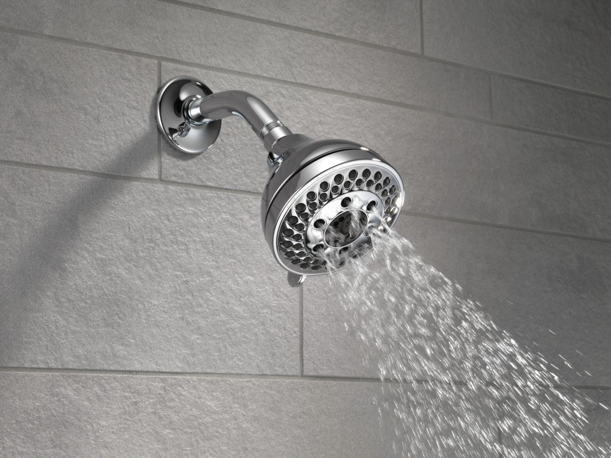 DELTA Universal Showering Components H2Okinetic 5-Setting Shower Head — Chrome