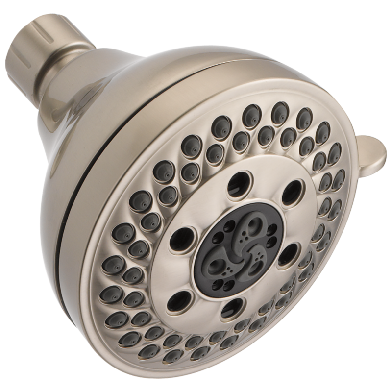 DELTA Universal Showering Components H2Okinetic 5-Setting Shower Head — Spotshield Brushed Nickel