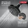DELTA Universal Showering Components 5-Setting Shower Head — Matte Black