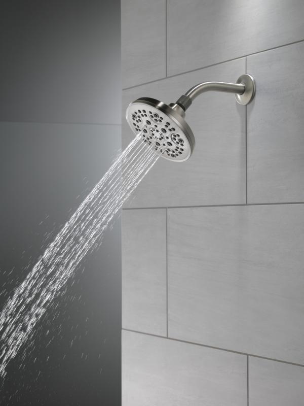 DELTA Universal Showering Components 5-Setting Shower Head — Spotshield Brushed Nickel