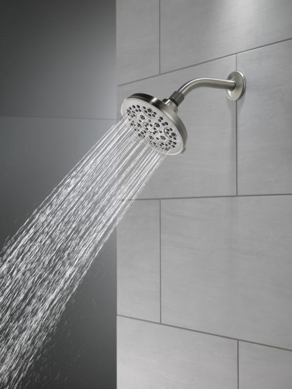 DELTA Universal Showering Components 5-Setting Shower Head — Spotshield Brushed Nickel