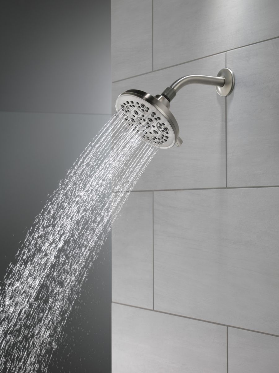 DELTA Universal Showering Components 5-Setting Shower Head — Spotshield Brushed Nickel