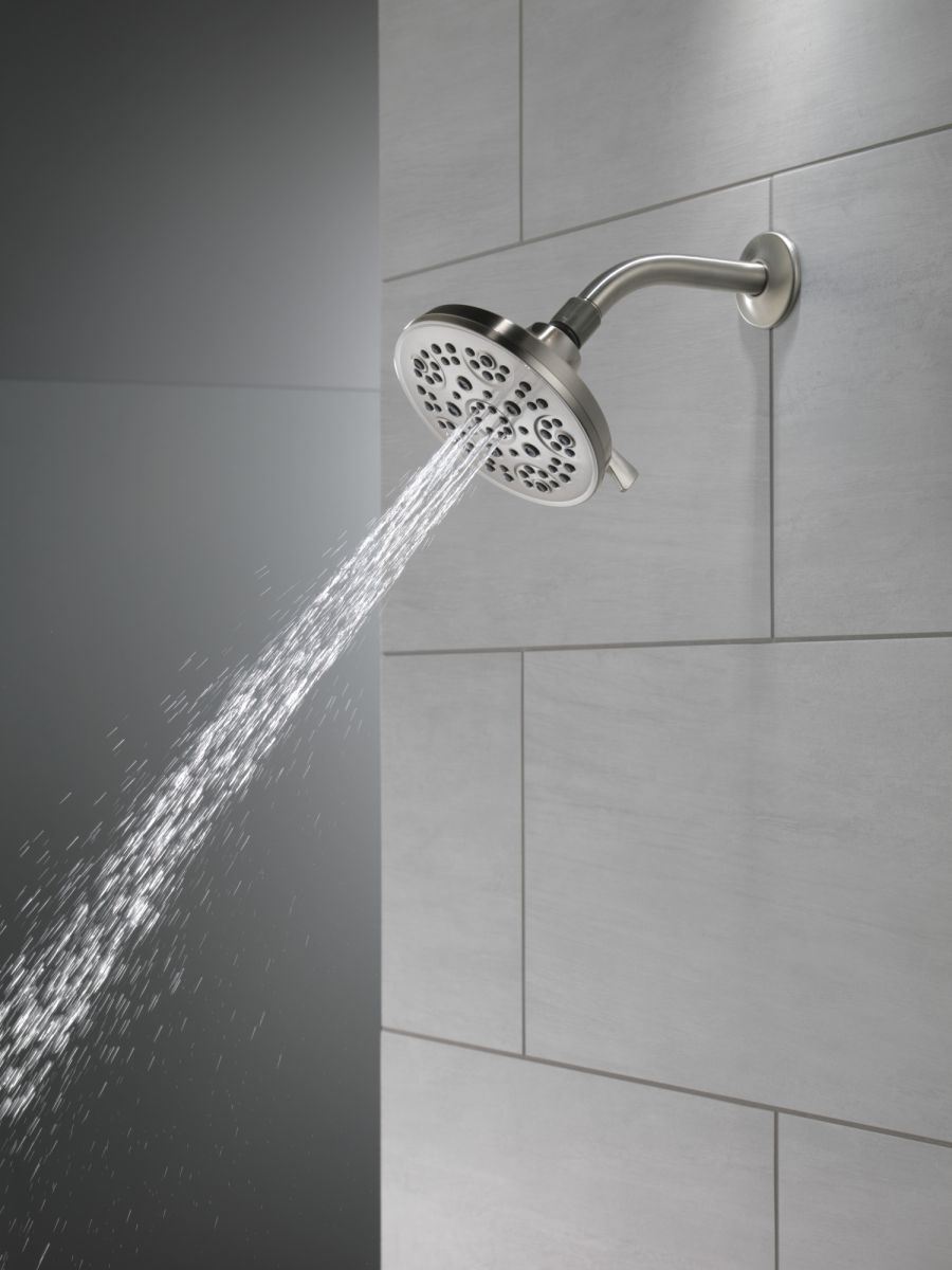 DELTA Universal Showering Components 5-Setting Shower Head — Spotshield Brushed Nickel