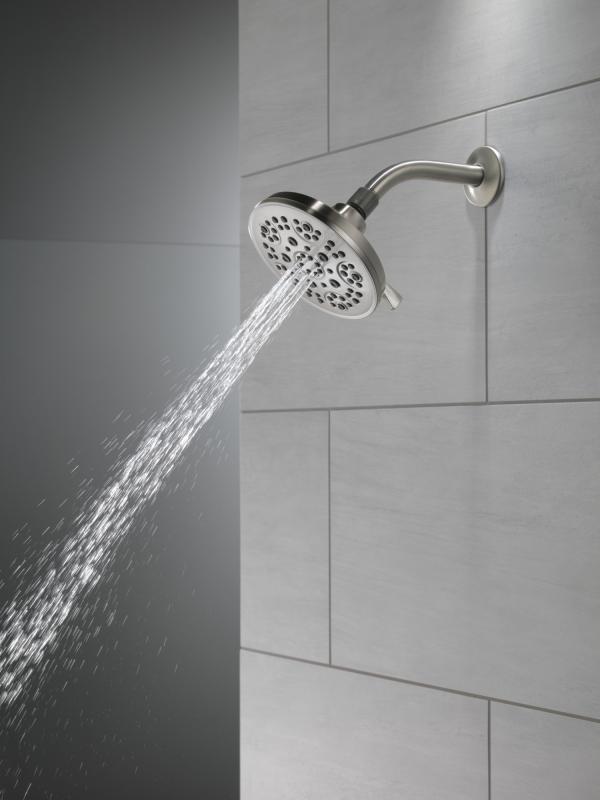 DELTA Universal Showering Components 5-Setting Shower Head — Spotshield Brushed Nickel