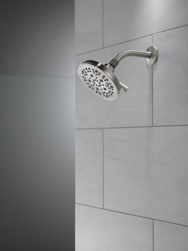 DELTA Universal Showering Components 5-Setting Shower Head — Spotshield Brushed Nickel
