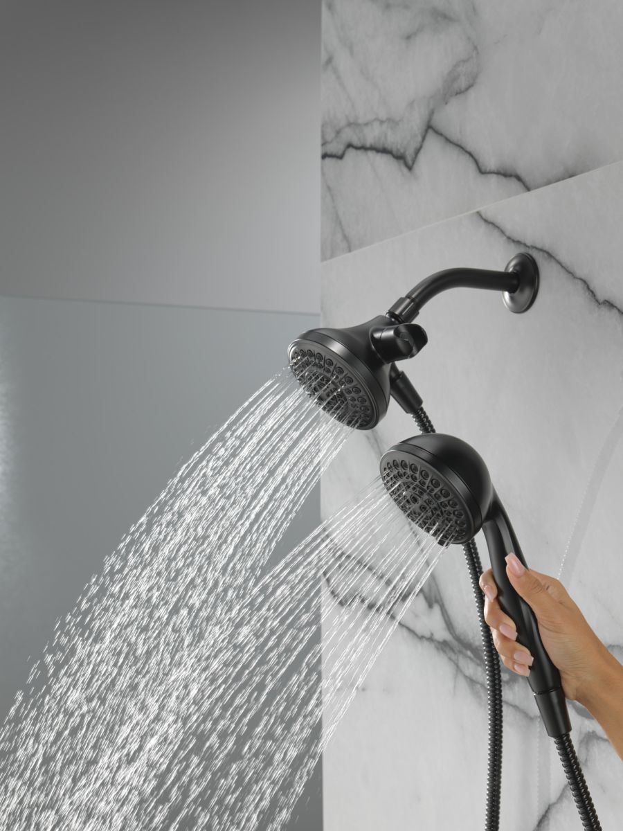 DELTA Universal Showering Components 5 Function Combo Pack Shower — Matte Black