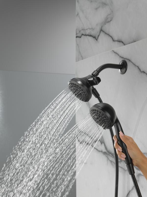 DELTA Universal Showering Components 5 Function Combo Pack Shower — Matte Black