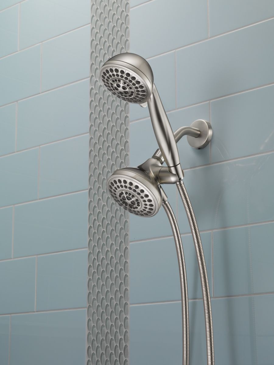 DELTA Universal Showering Components 5-Setting Combo Pack Shower — Spotshield Brushed Nickel