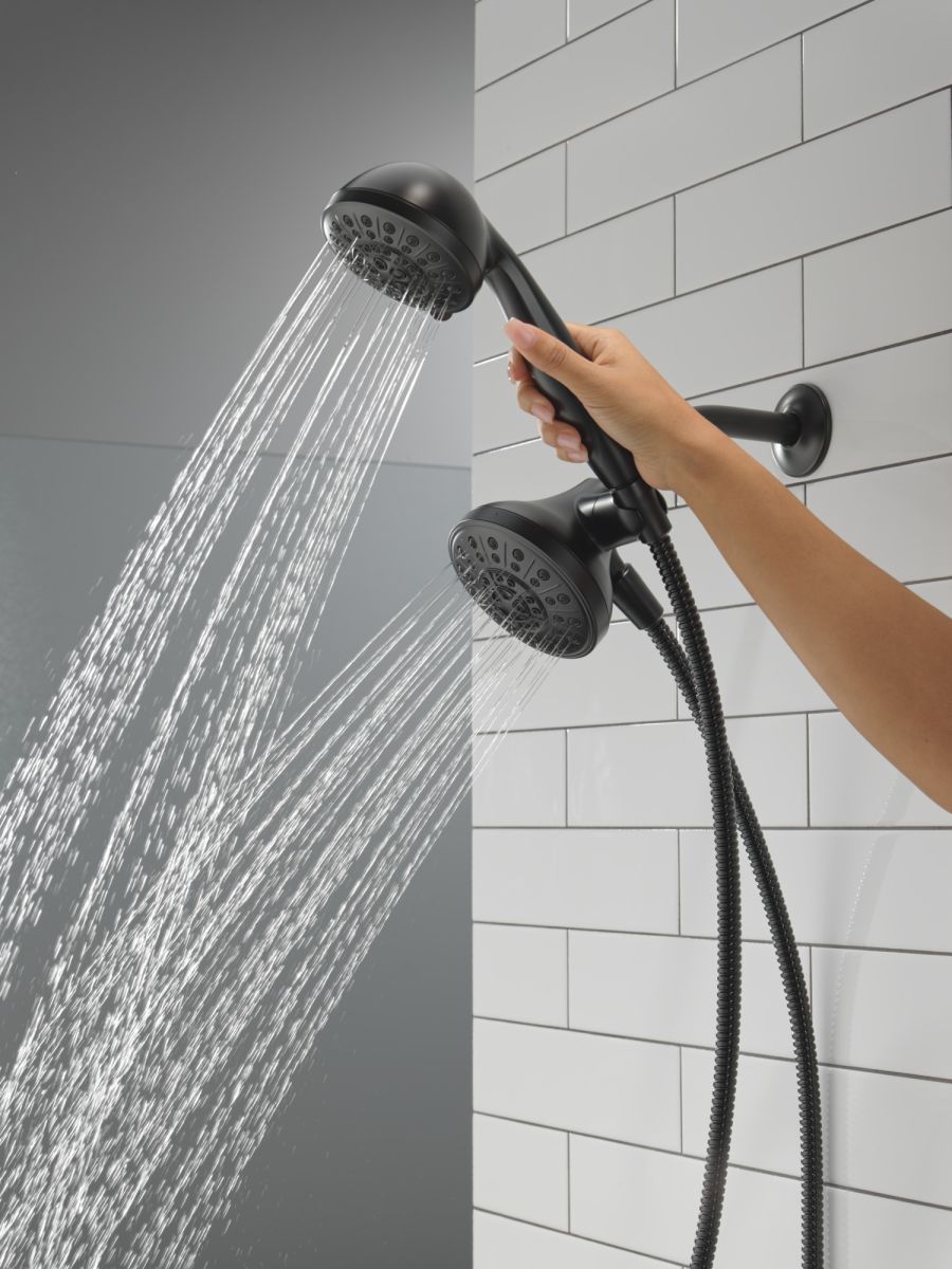 DELTA Universal Showering Components 5 function Combo Pack with Anywhere Mount — Matte Black