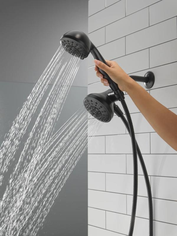 DELTA Universal Showering Components 5 function Combo Pack with Anywhere Mount — Matte Black