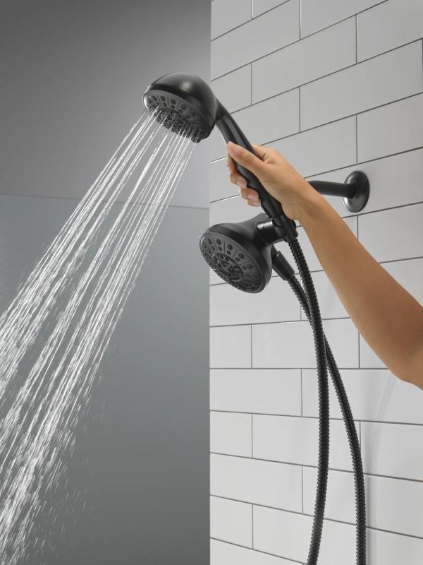DELTA Universal Showering Components 5 function Combo Pack with Anywhere Mount — Matte Black