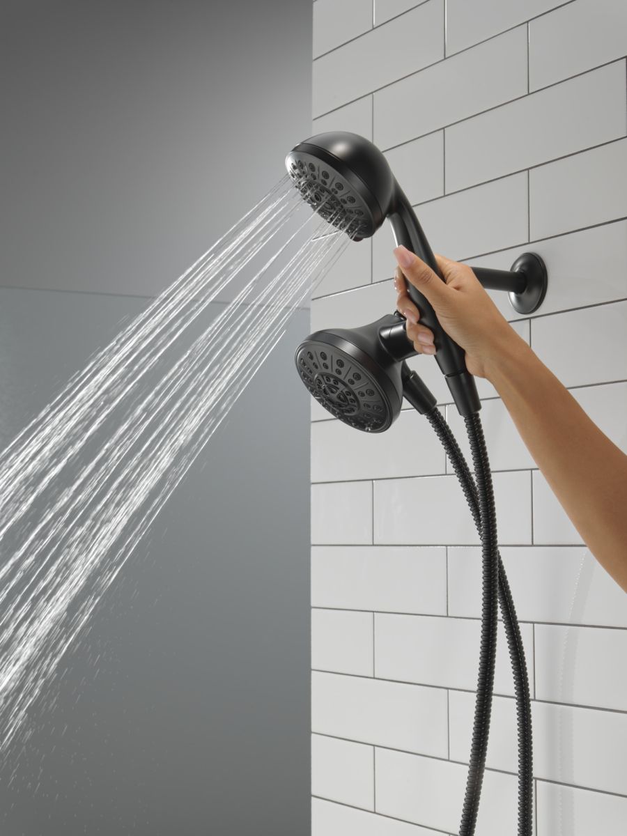 DELTA Universal Showering Components 5 function Combo Pack with Anywhere Mount — Matte Black